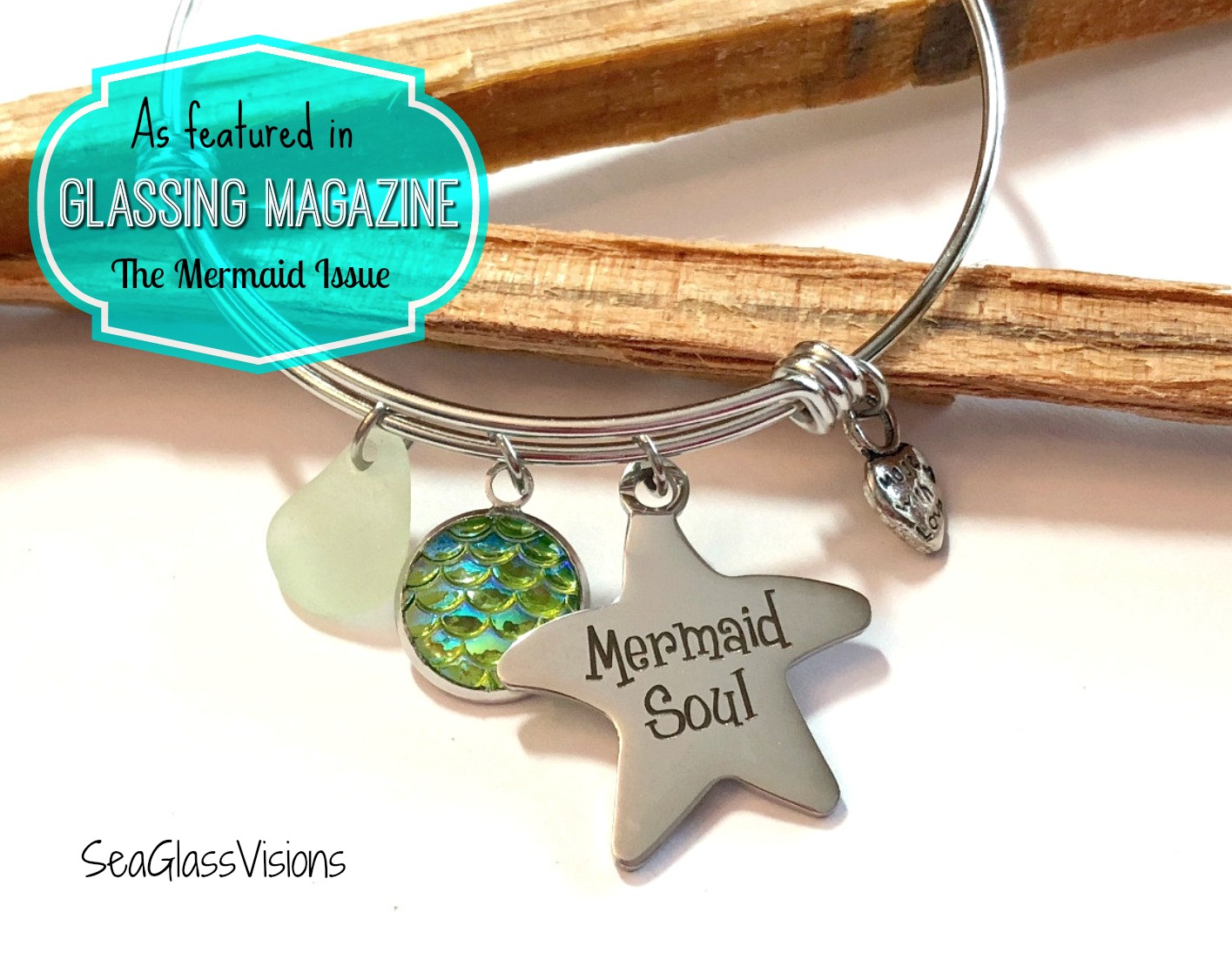 Mermaid Soul Bracelet with UV sea glass
