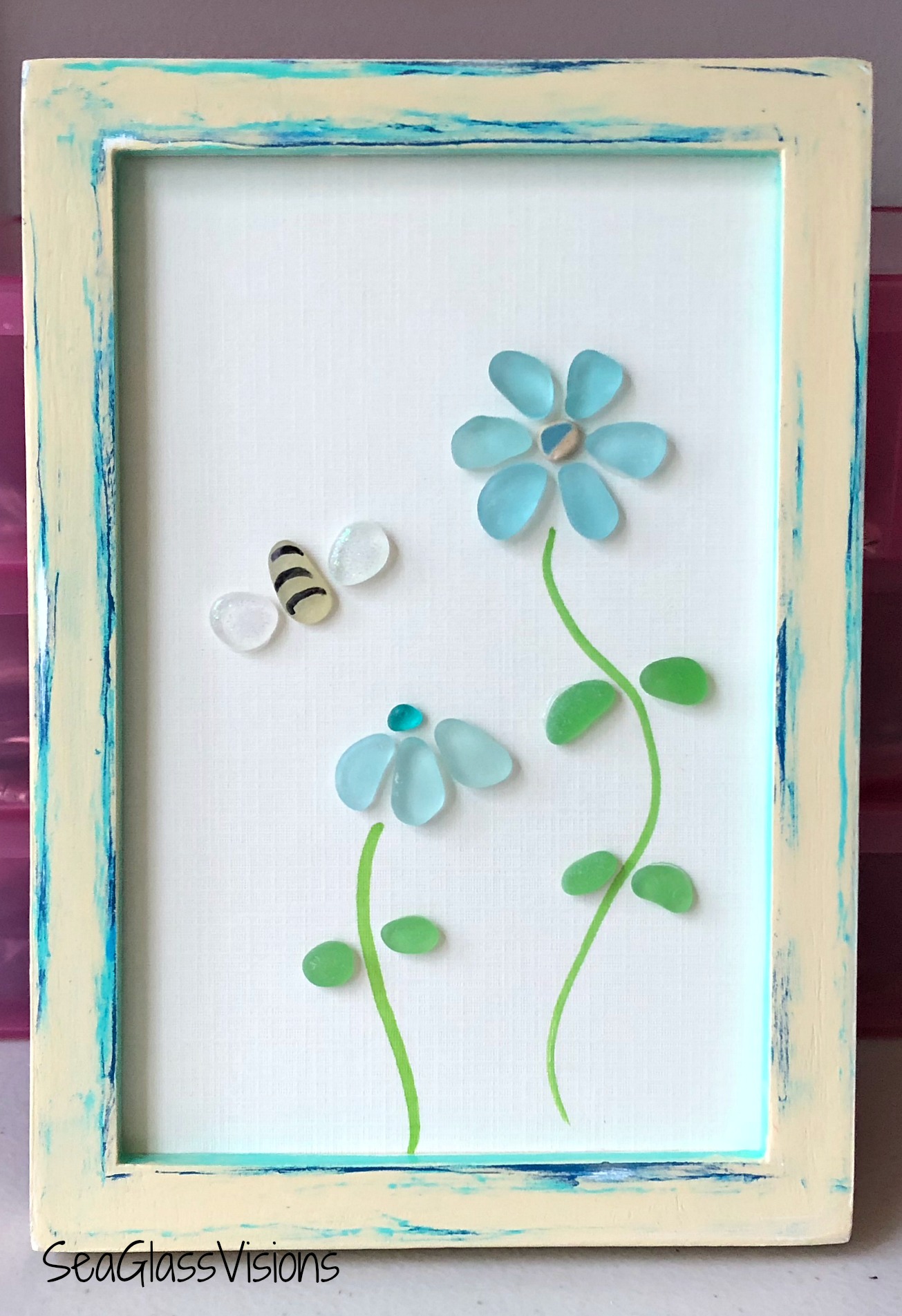 Custom sea glass art created by Sea Glass Visions